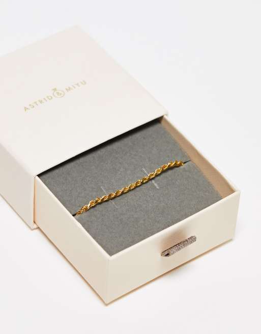 Astrid & Miyu - 18k vergulde schakelarmband met touw-look, 2 van 4