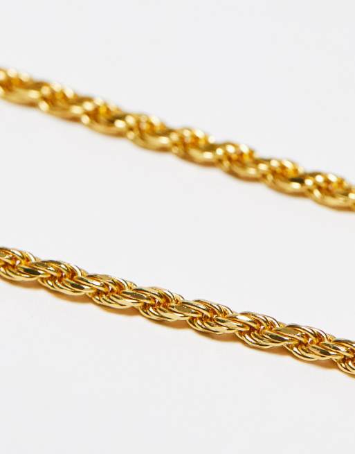 Astrid & Miyu - 18k vergulde schakelarmband met touw-look, 3 van 4