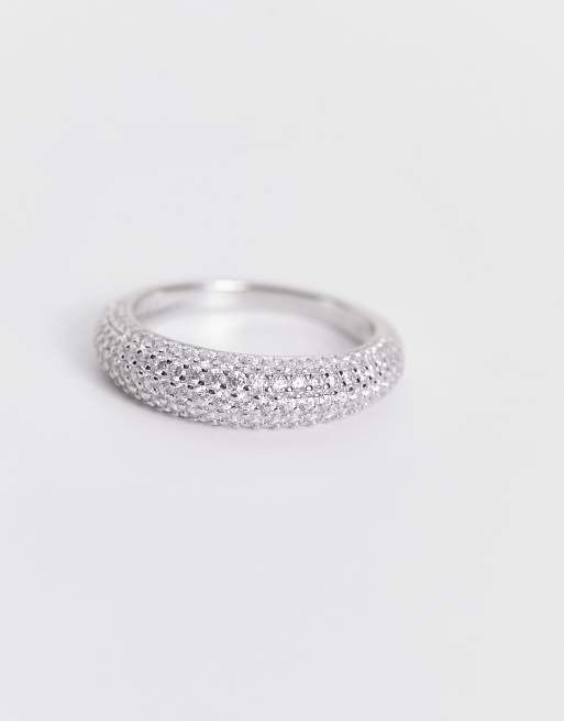 Astrid & Miyu - Anello brillante in argento sterling placcato oro con cristalli - SILVER, 3 di 4