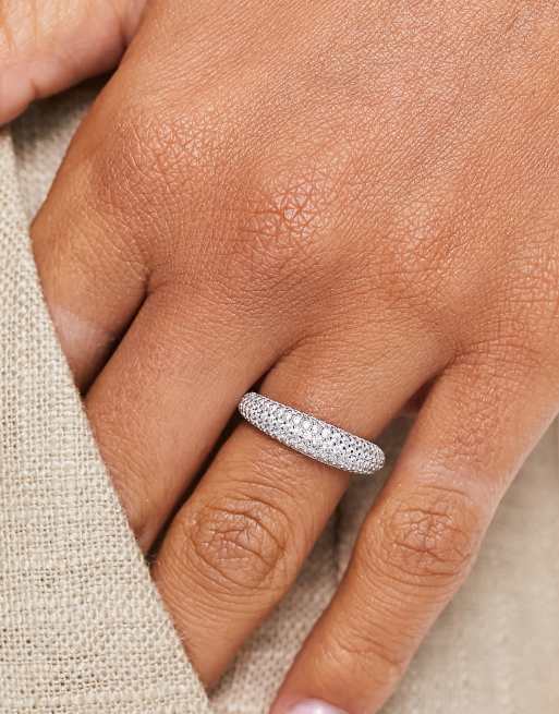 Astrid & Miyu - Anello brillante in argento sterling placcato oro con cristalli - SILVER, 4 di 4