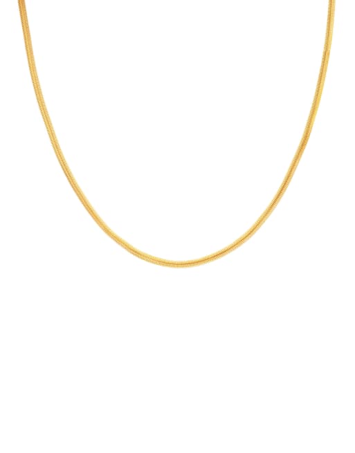 Astrid & Miyu celestial oval snake chain in 18kt gold plate