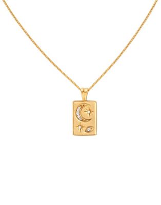 Astrid & Miyu celestial pendant necklace in 18kt gold plate