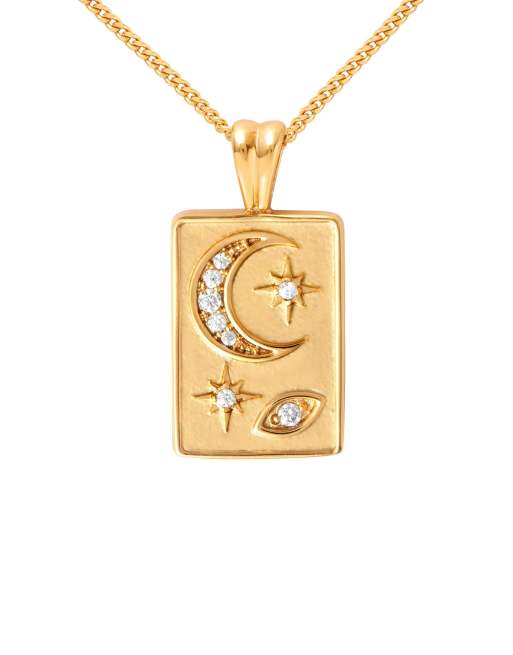 Astrid & Miyu celestial pendant necklace in 18kt gold plate, 3 of 4