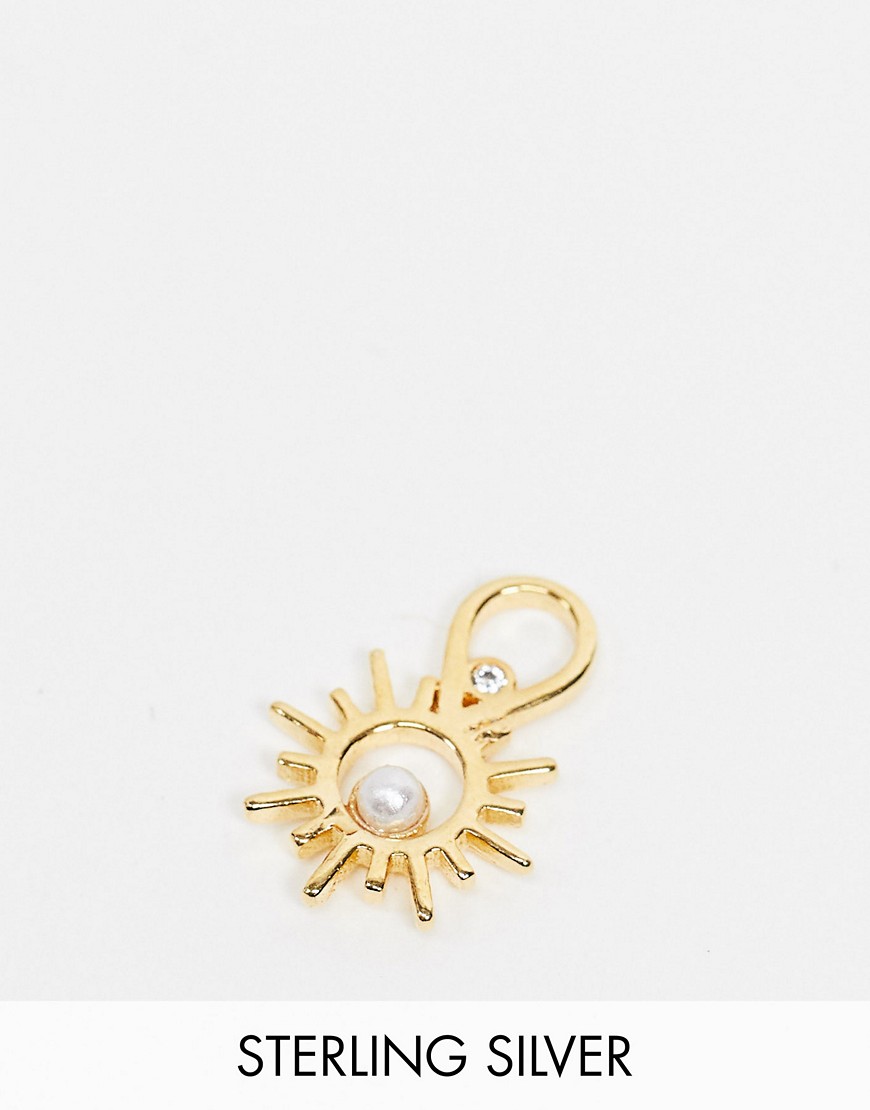 Astrid & Miyu - Charm Collection - Ciondolo da orecchino oro a sole con perle