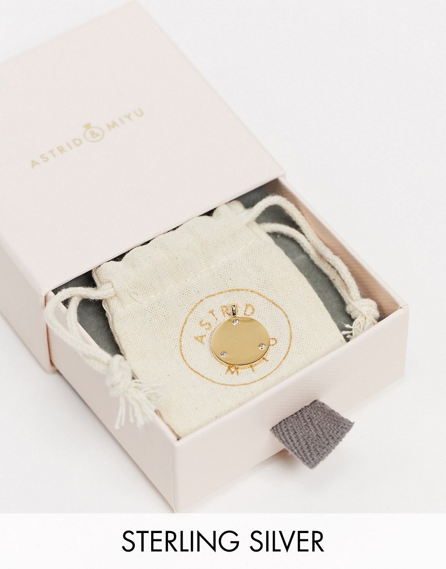 Astrid & Miyu - Charm Collection - Ciondolo per collana a moneta oro con pietre