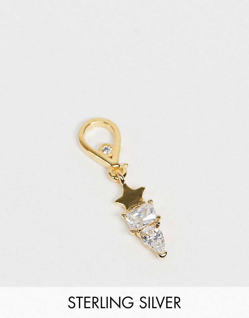 Astrid & Miyu – Charm Collection – Guldfärgad örhängeberlock med stjärna och stenar