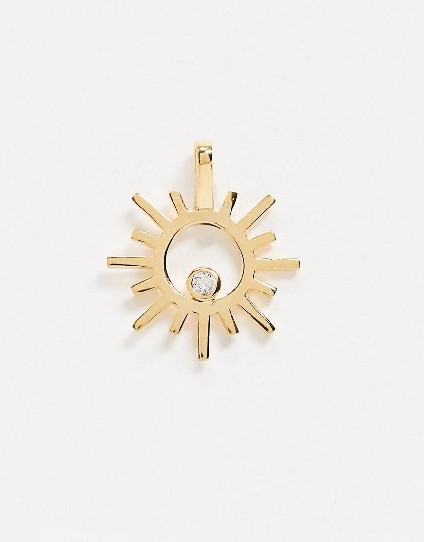 Astrid & Miyu charm collection sun & gem necklace charm in gold