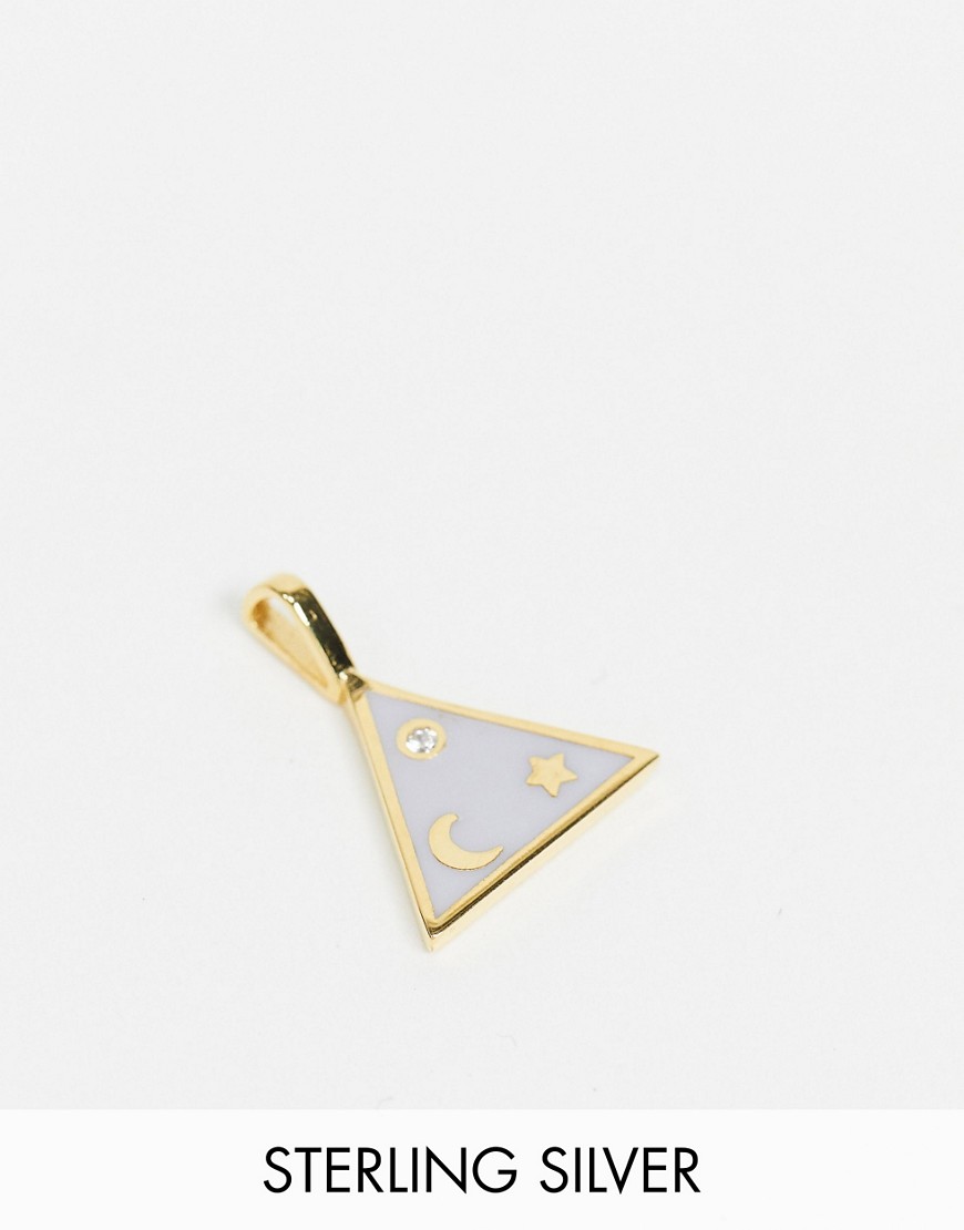 Astrid & Miyu charm collection triangle enamel necklace charm in gold