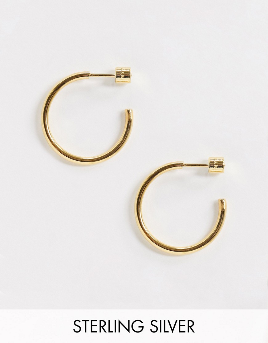 Astrid & Miyu chunky hoop earrings in sterling silver with gold plated