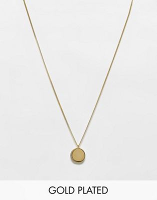 Astrid & Miyu crystal crescent pendant necklace in 18k gold plate