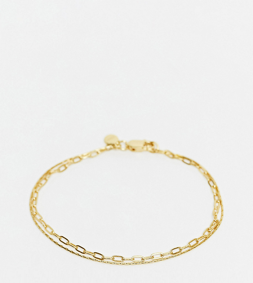 Astrid & Miyu double chain bracelet in sterling silver 18ct gold plated