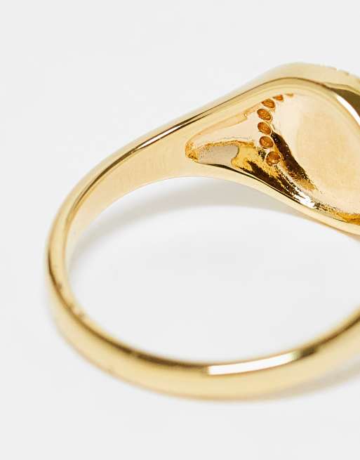 Astrid & Miyu – Guldpläterad klackring i sterlingsilver med strass i halvmåneform - GOLD, 2 av 4