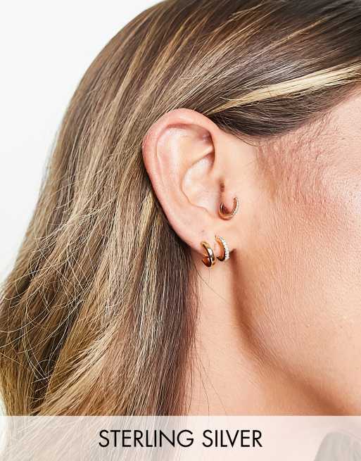 Astrid & Miyu – Illusion – Guldpläterade creoler i sterlingsilver