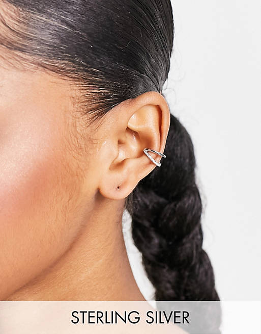 Astrid & Miyu - Illusion - Orecchino ear cuff in argento sterling con cristalli