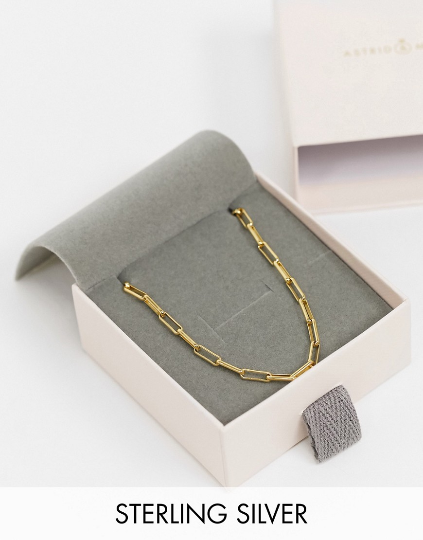 Astrid & Miyu long link chain necklace in sterling silver gold plate