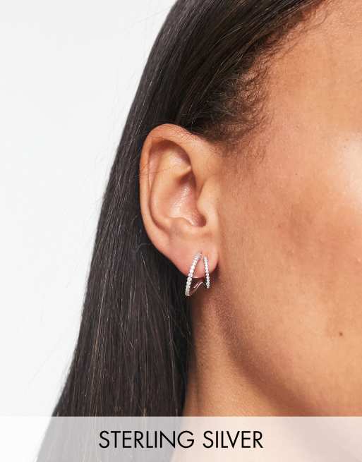 Astrid & Miyu - Orecchini a cerchio in argento sterling con cristalli