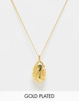Astrid & Miyu pebble pendant necklace in gold plate