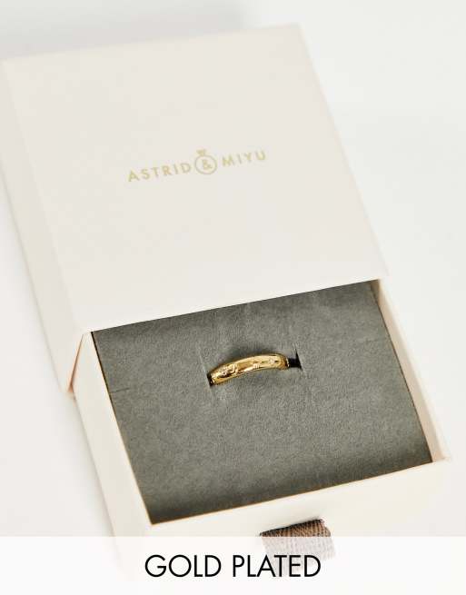 Astrid & Miyu – Ring mit 18-Karat-Vergoldung und Himmelskörper-Details