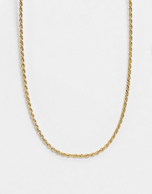 Astrid & Miyu rope chain necklace in gold