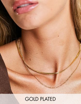Astrid & Miyu snake chain necklace in 18k gold plate