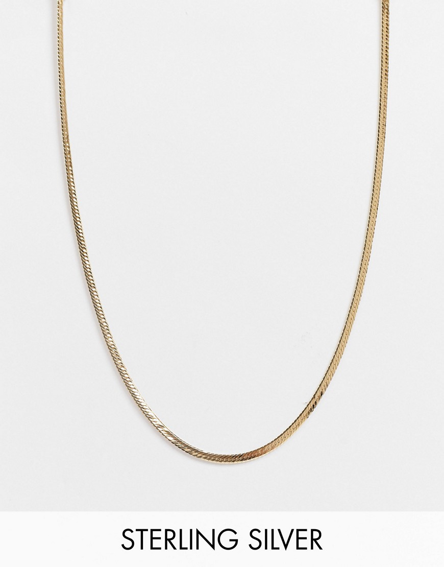 Astrid & Miyu snake chain necklace in sterling silver gold plate