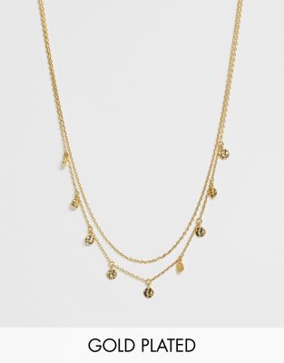 Astrid & Miyu  Guldpläterat halsband med opalhängsmycke Guld