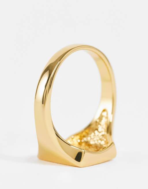 Astrid & Miyu - Zegelring met hemels ontwerp verguld met 18kt goud, 4 van 4