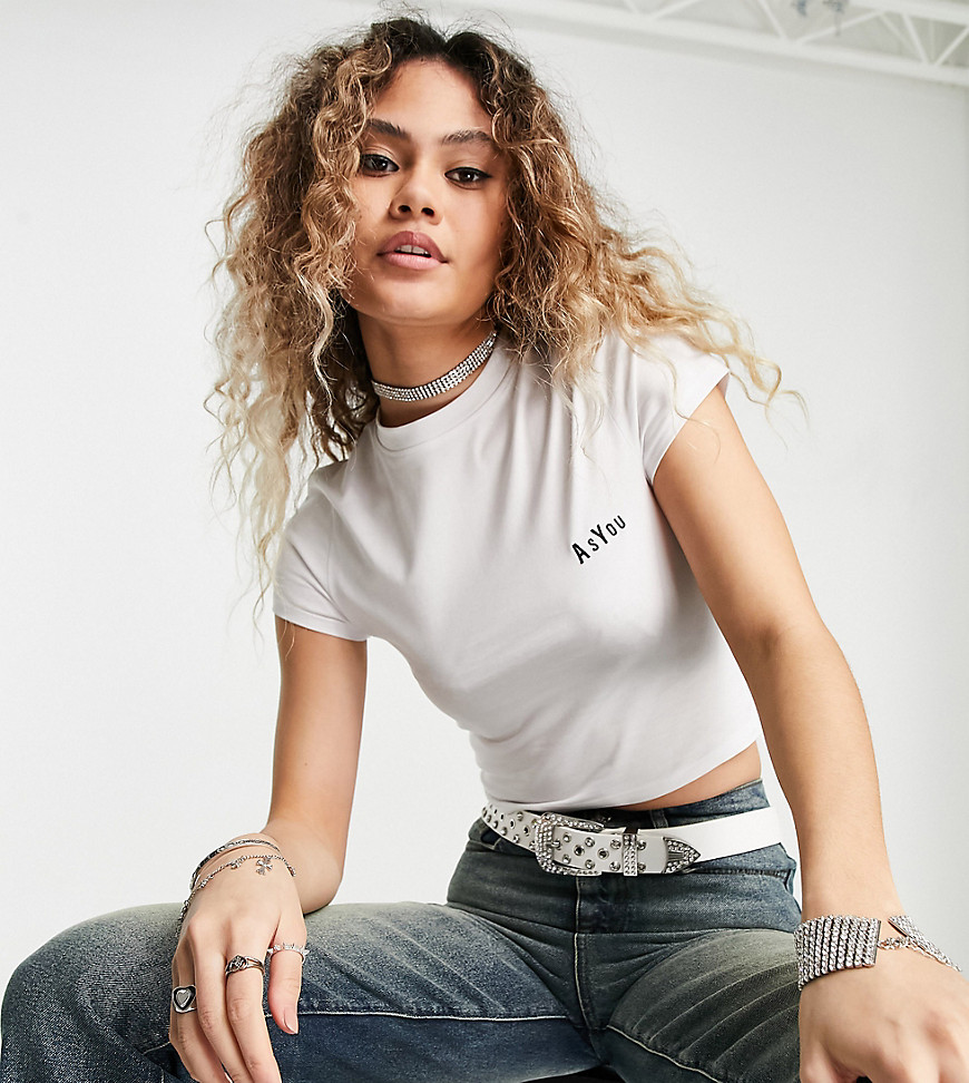ASYOU 90’s cropped fitted t-shirt in white