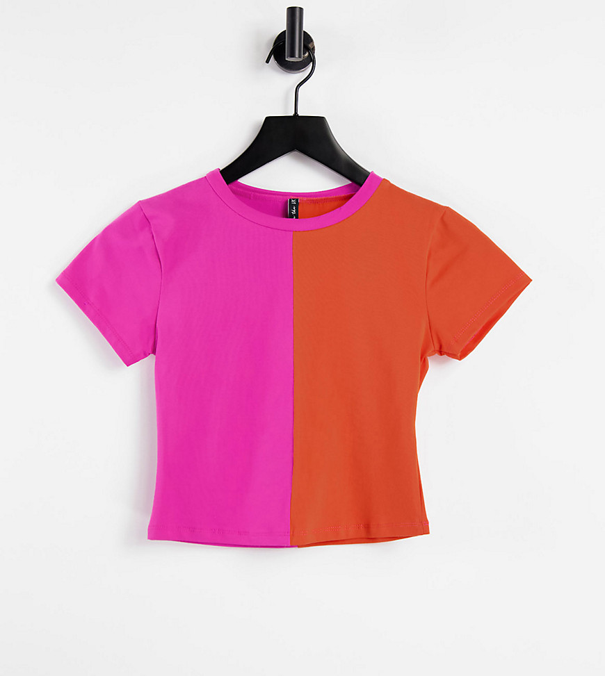 ASYOU 90's fit color block t-shirt in multi