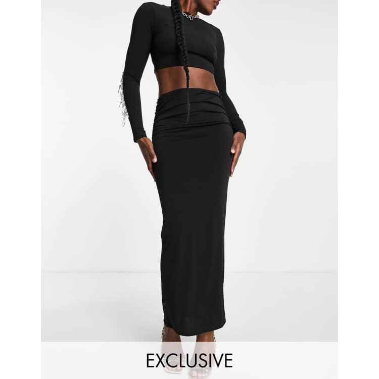 Black maxi outlet skirt fitted