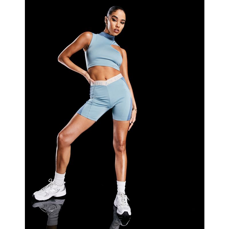 Activewear Donna ASYOU - Active - Pantaloncini con finiture elastiche, colore blu