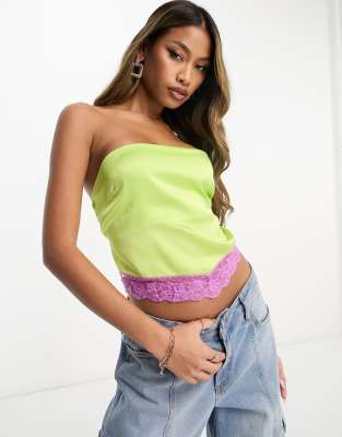 Lime green clearance tube top dress