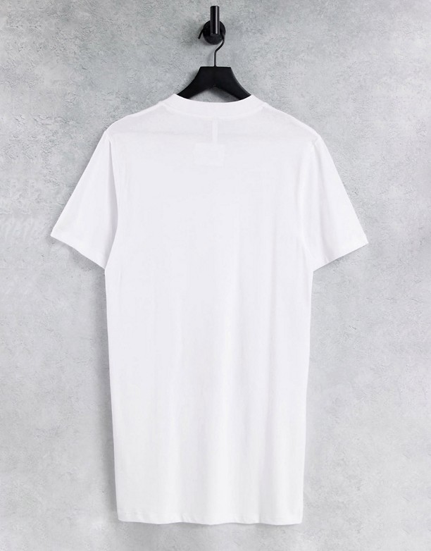  Wybierać ASYOU – Biała sukienka T-shirtowa z grafiką „Disco Magic” Biały