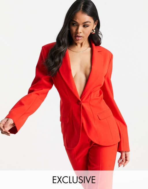 Asos red blazer hotsell