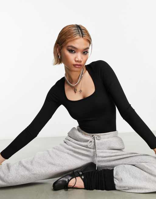 ASYOU - Body met bandjes achter en vierkante hals in zwart, 3 van 5