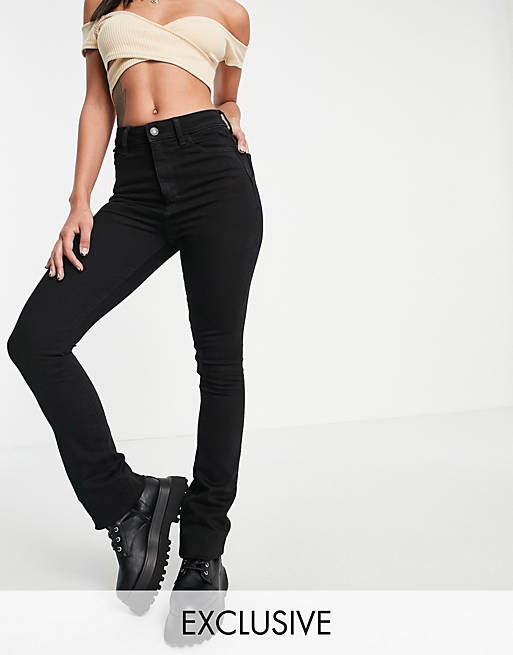 ASYOU bootleg skinny jean in black