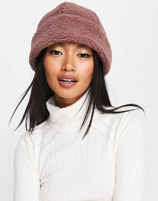 ASYOU borg beanie hat in mauve