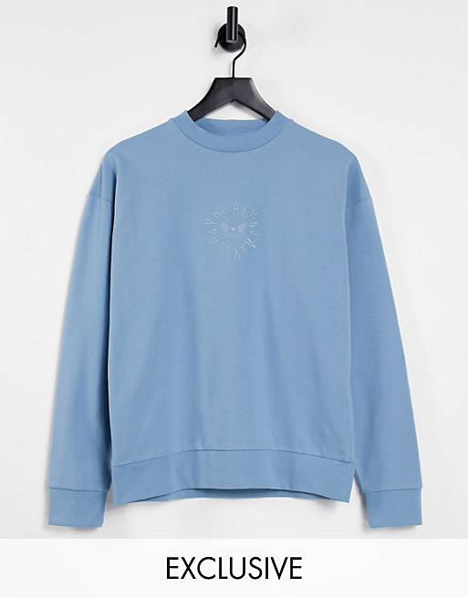 Hoodies & Sweatshirts ASYOU branded co-ord embroidered sweatshirt in blue 