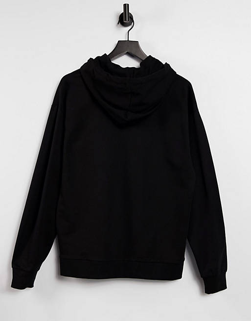  ASYOU branded embroidery hoodie in black 