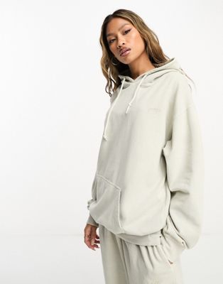 ASYOU branded hoodie co-ord in washed beige