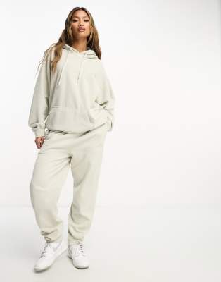 AsYou ASYOU branded jogger co-ord in washed beige-Brown