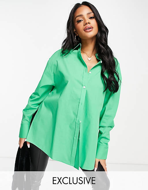  Shirts & Blouses/ASYOU branded oversized shirt in green 