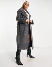 NA-KD x Angelica Blick wool blend coat in beige