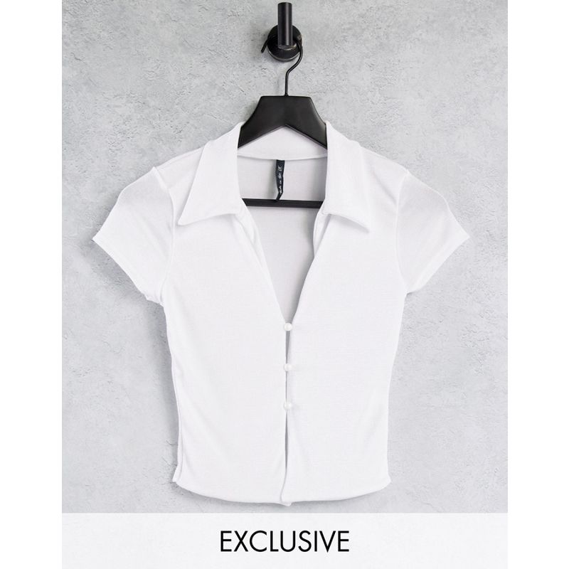 Donna d1kt4 ASYOU - Camicia aderente bianca a maniche corte