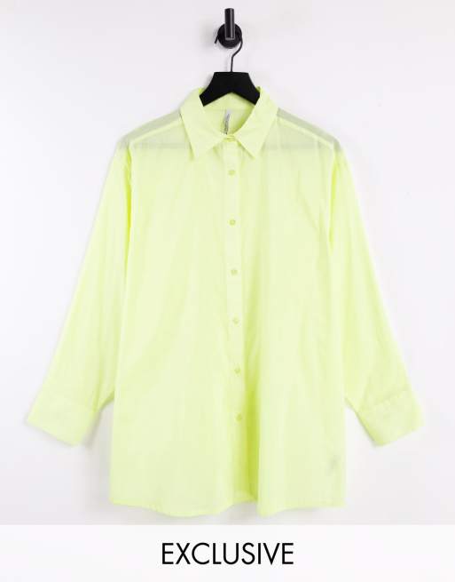 ASYOU - Camicia oversize in voile, color limone