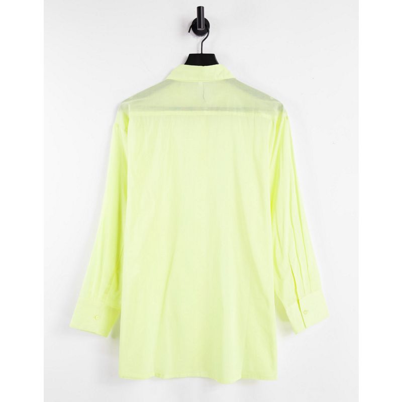 sLMZ7 Top ASYOU - Camicia oversize in voile, color limone