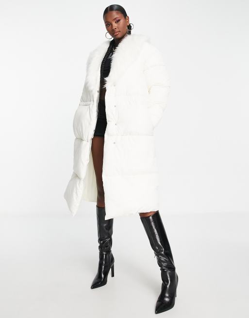 Puffer coat deals with cinched waist