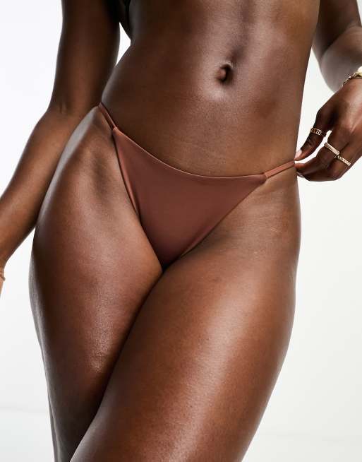 ASYOU clean scooped micro bikini bottom in chocolate ASOS