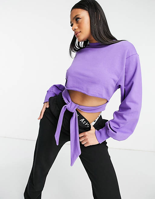 Co-ords ASYOU co-ord cut out wrap detail top in violet 