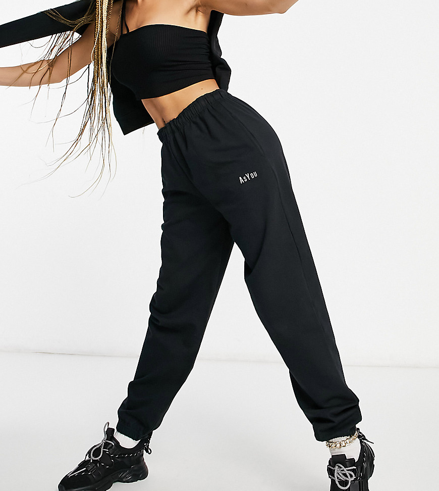 ASYOU coordinating branded oversized sweatpants in black